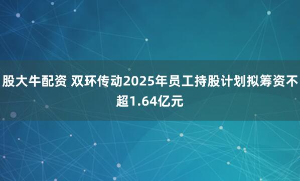 股大牛配资 双环传动2025年员工持股计划拟筹资不超1.64亿元